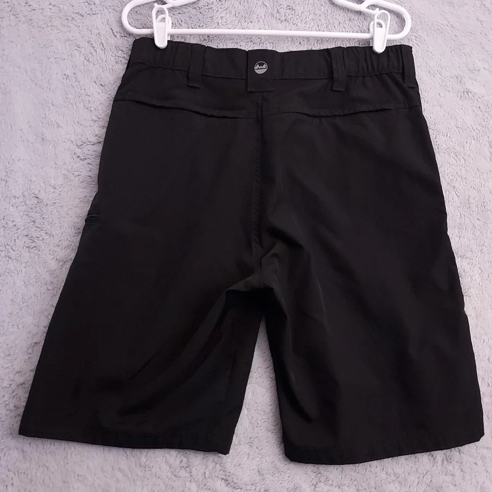 Wrangler Shorts Mens 32 Elastic Waist Outdoor Black Cargo Pocket Hiking Casual